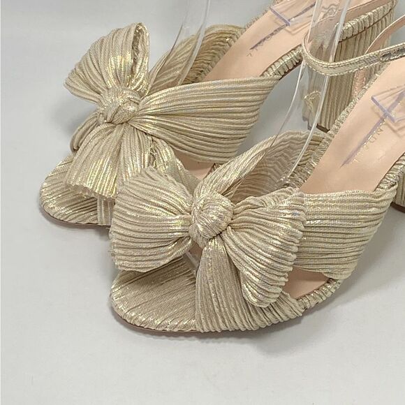 Loeffler Randall Camellia Knotted Lamé Sandals size 6.5 - Picture 5 of 12